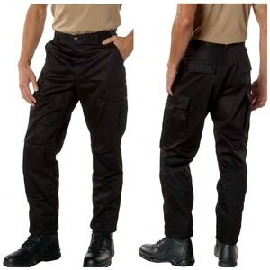 Rothco BDU Men's Tactical Cargo Pants Black Combat Utility Pants Size M (31-35")